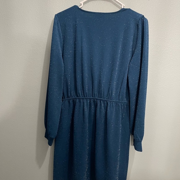 Loft Outlet Size Medium Shimmery Blue Dress good condition - Picture 2 of 16